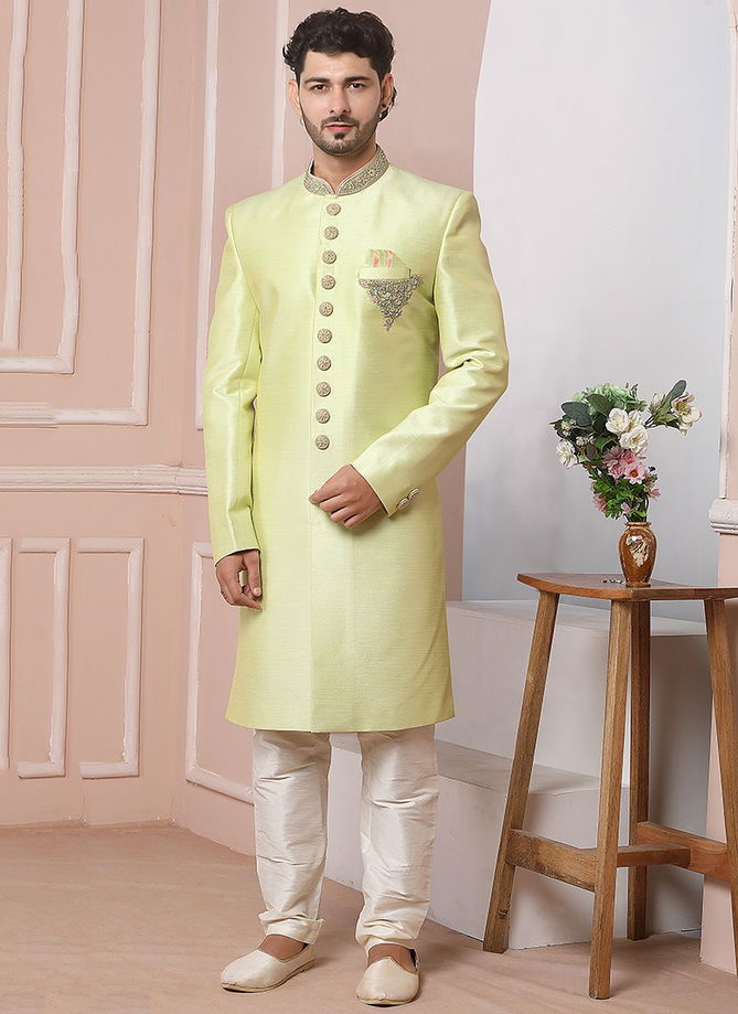 Ethnic Wear Banarasi Silk Wholesale Sherwani Collection